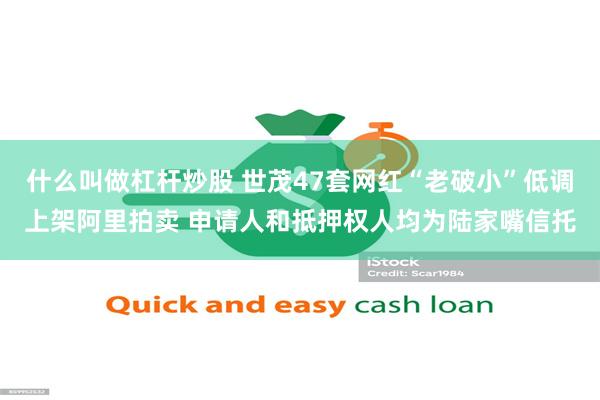 什么叫做杠杆炒股 世茂47套网红“老破小”低调上架阿里拍卖 申请人和抵押权人均为陆家嘴信托