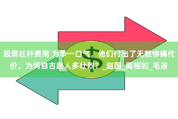 股票杠杆费用 为争一口气，他们付出了无数惨痛代价。为何自古赵